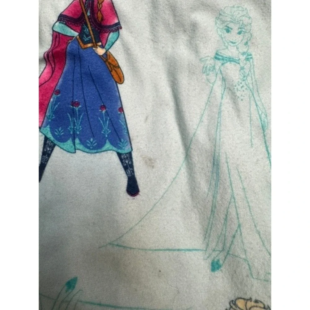 Disney Frozen Anna Elsa Girls Nightgown Blue Long Sleeve Ruffle Sleep Dress 3T